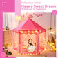 Sumbababy Princess Castle Tent for Girls - Hexagon Playhouse, Pink, with Fairy Star Lights, Indoor/Outdoor Games