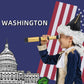 IKALI Kids George Washington Costume With Wig and Hat Accessories, Boys Children Hamilton American Colonial Day Outfit Uniform 1