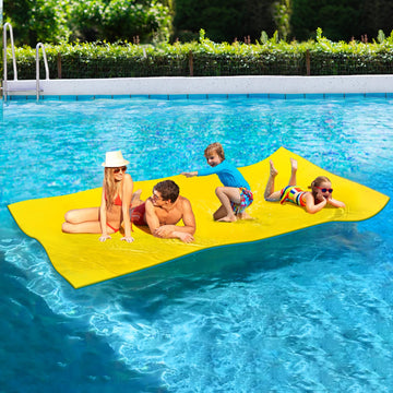 ZIPEAK Lily Pad Floating Mat, 10' x 5' Floating Mat for Lake, 3-Layer Tear-Resistant XPE Foam with a 16.4 FT Bungee Tether, A Gr