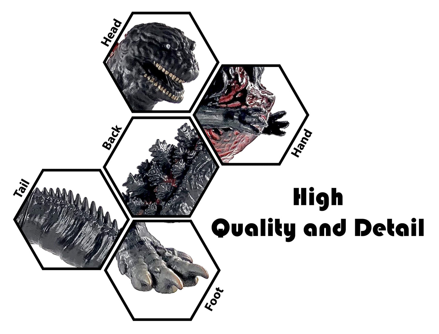 TwCare Shin Godzilla Action Figure, 11" Movable Joints, Grey Soft Vinyl, Model 672975609276, Includes Carry Bag