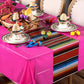 Hosuly Mexican Fiesta Tablecloth 54 X 108'' Party Plastic Tablecloth Striped Table Cover For Mexican Fiesta Party Decorations(Pu