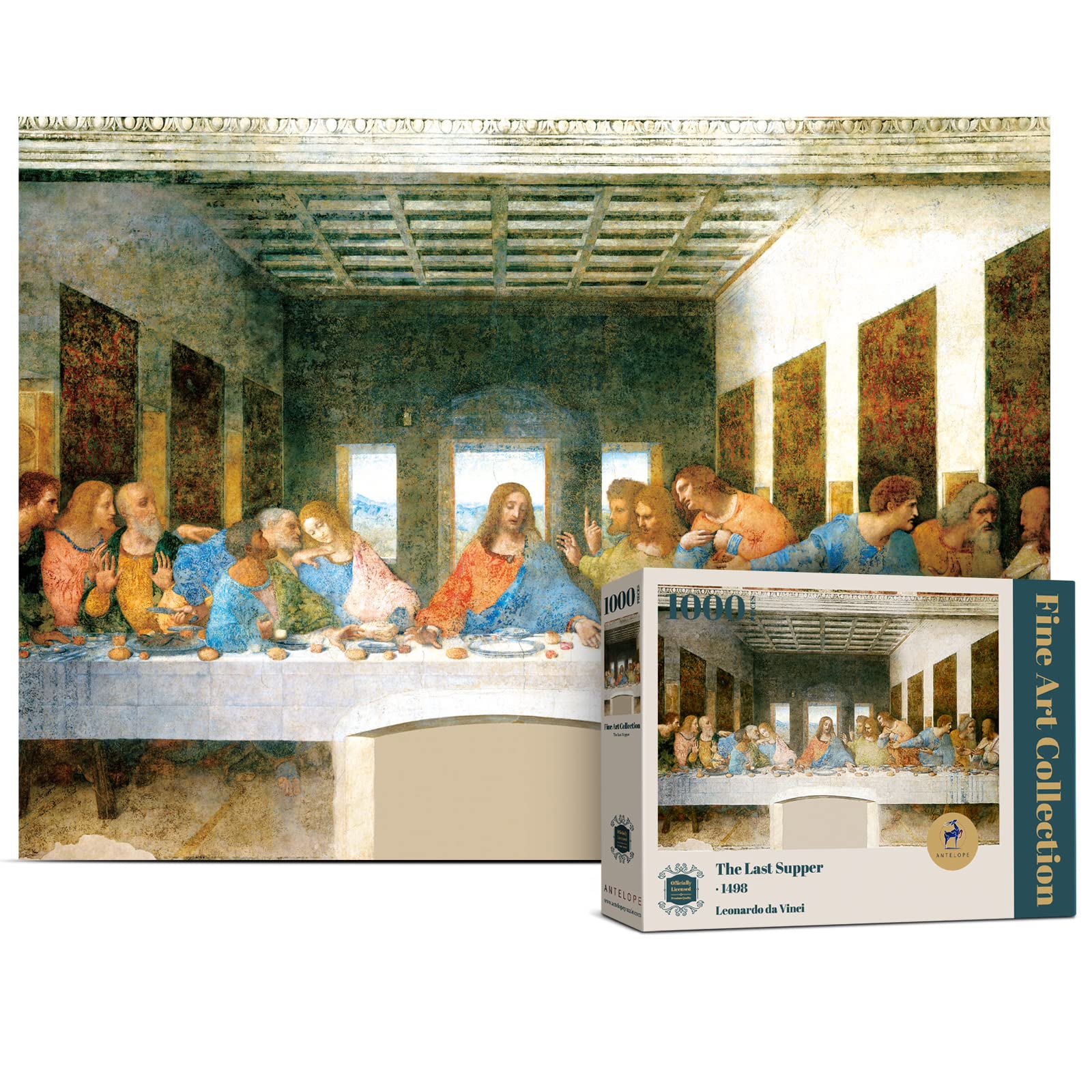 Antelope - Last Supper Puzzle Mural Leonardo Da Vinci Officially Licensed - 1000 Pieces High Resolution, Matte Finish, Smooth Edging, No Dust Classic Artistic Puzzle