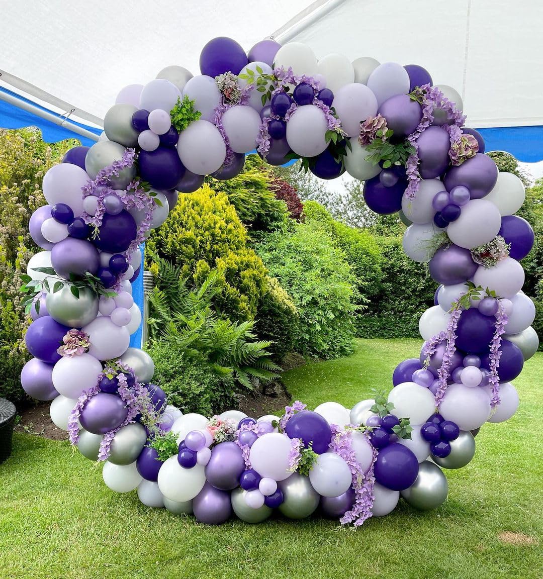 Bezente Dark Purple Latex Party Balloons - 150 Pack 5 Inch Matte Small Purple Helium Balloons For Graduation Halloween Wedding B