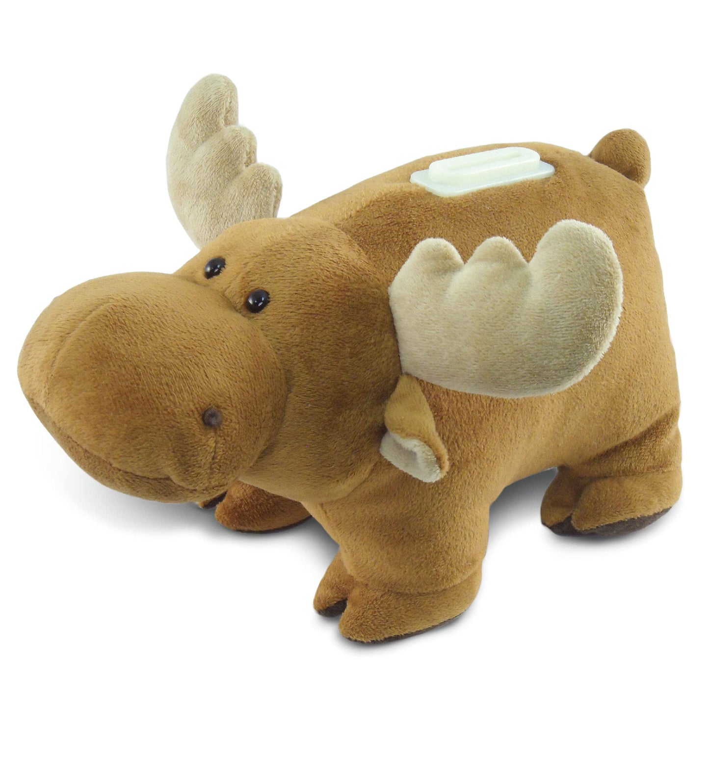Puzzled Plush Moose Huggie Bank - 9" Brown Polyester Money Saver, Model 5911