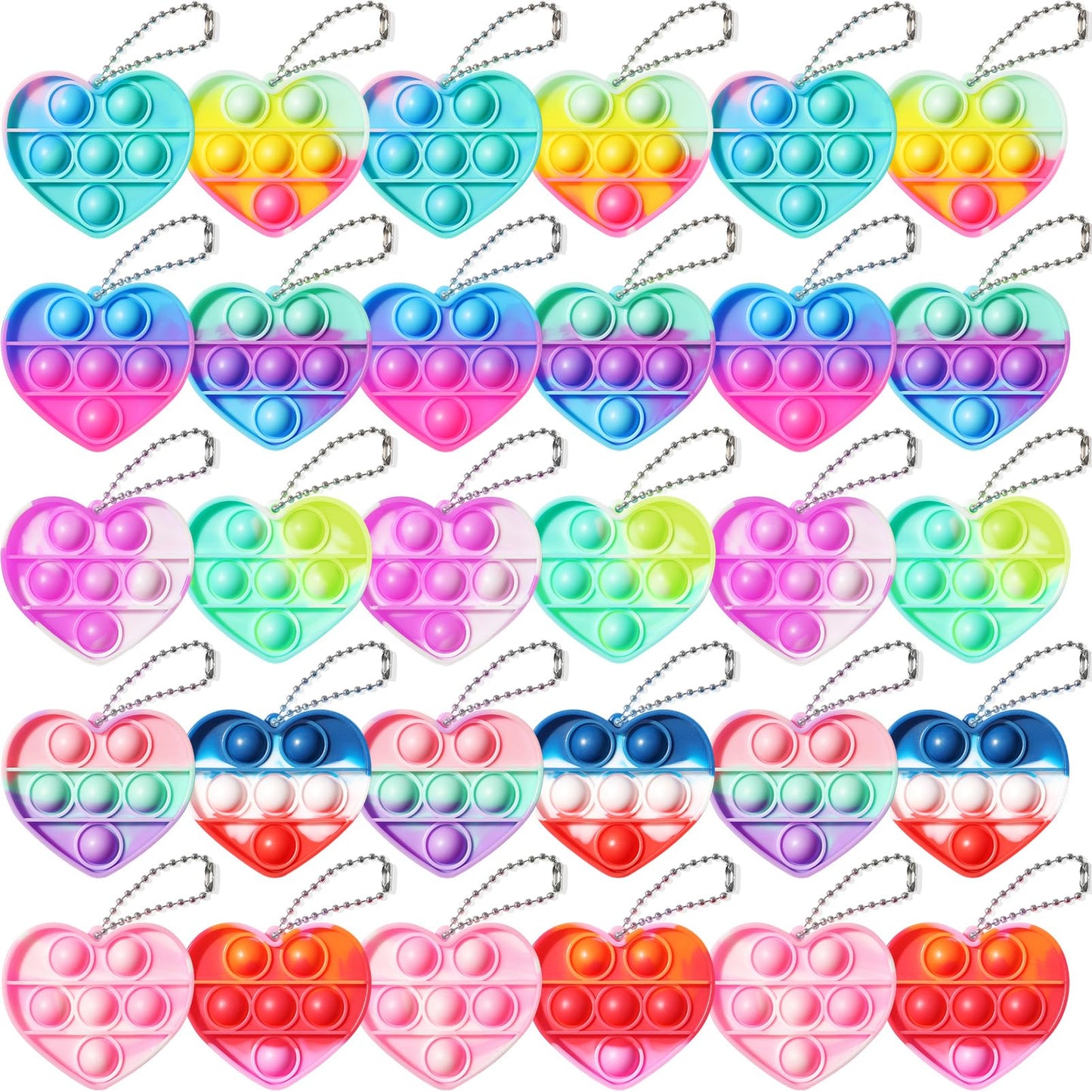 Asoulin Party Favors For Kids 8-12, 24 Packs Pop Heart Fidget Toys & Gifts Cards Birthday Easter Gift For Kids Toddler Boys Girl