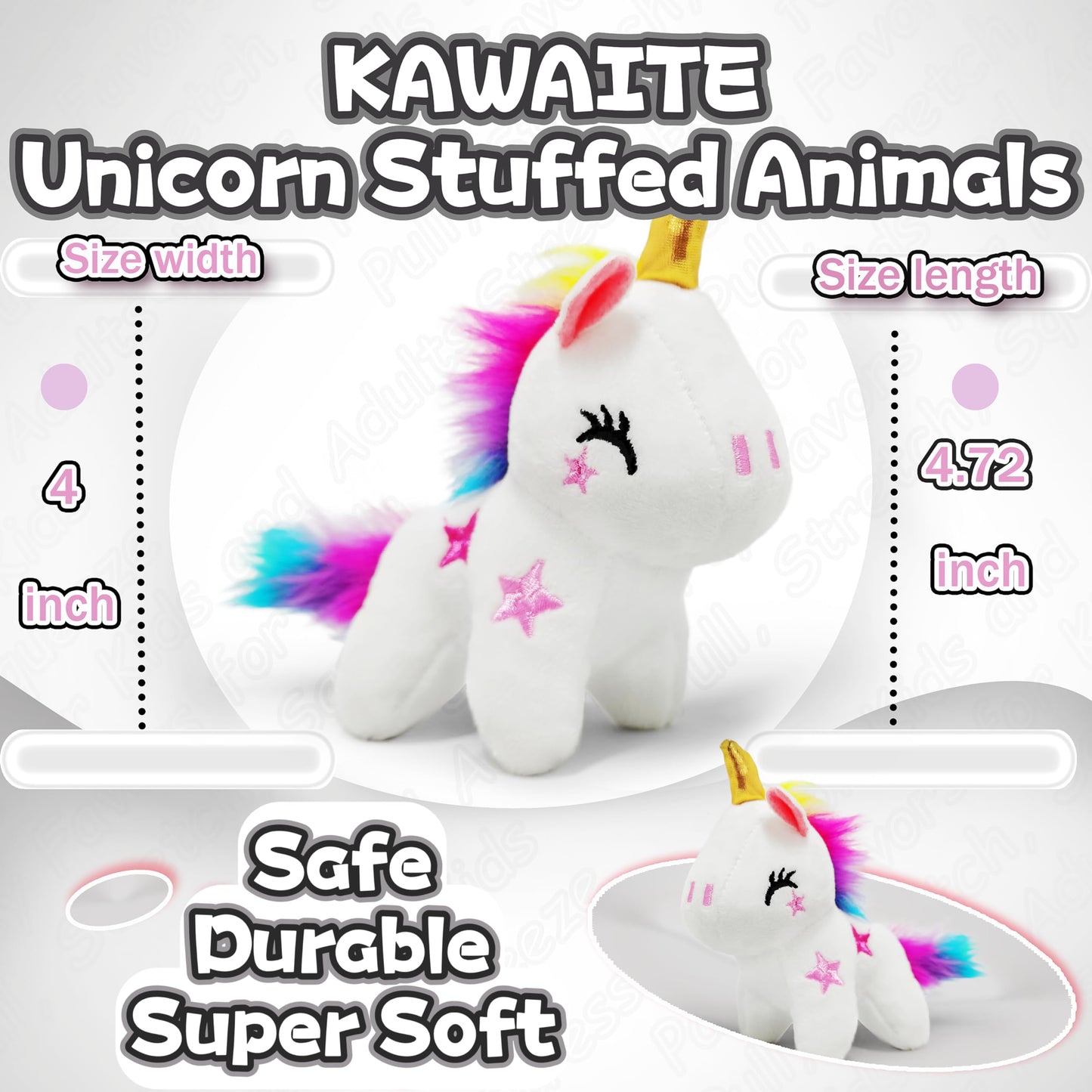 White Unicorn Stuffed Animals, Kawaii Plush For Girls And Boys, Soft Cuddly Unicorn Plush Toys Keychain, Fun And Cute Mini Stuff