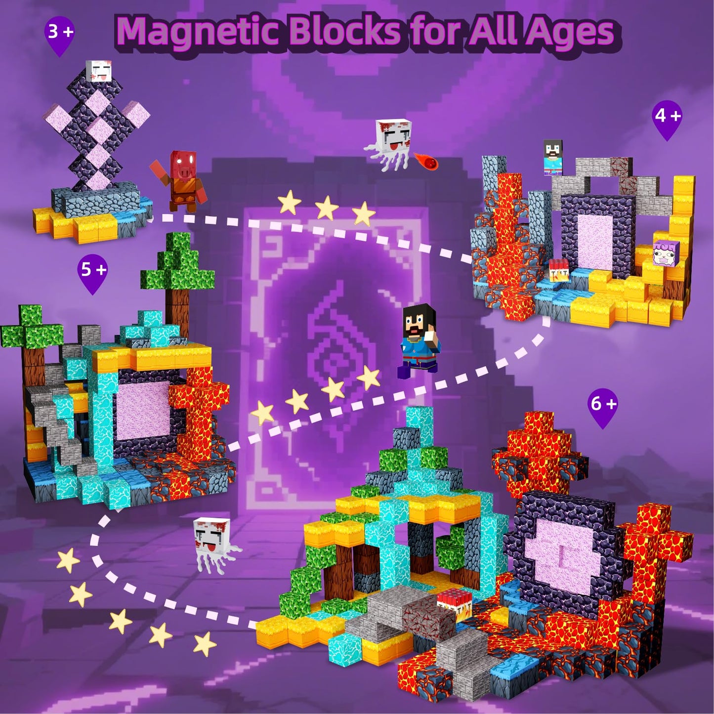 Magnetic Blocks 120PCS Magnetic Building Blocks for Kid 3+  Building Toys for Kid Boys Girls  STEM Sensory Gift for Birthday