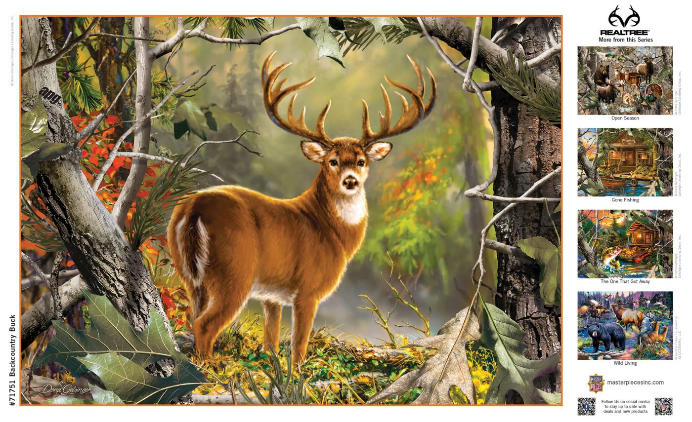 MasterPieces 1000 Piece Jigsaw Puzzle for mature-themeds  Family  Or Youth - Backcountry Buck - 19.25x26.75