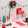 Hungdao 20 Pcs Christmas Elf Fairy Doors Decor Arched Door Fairy Doors Tooth Tiny Xmas Decor Wooden Tiny Miniature For Child (Pink)