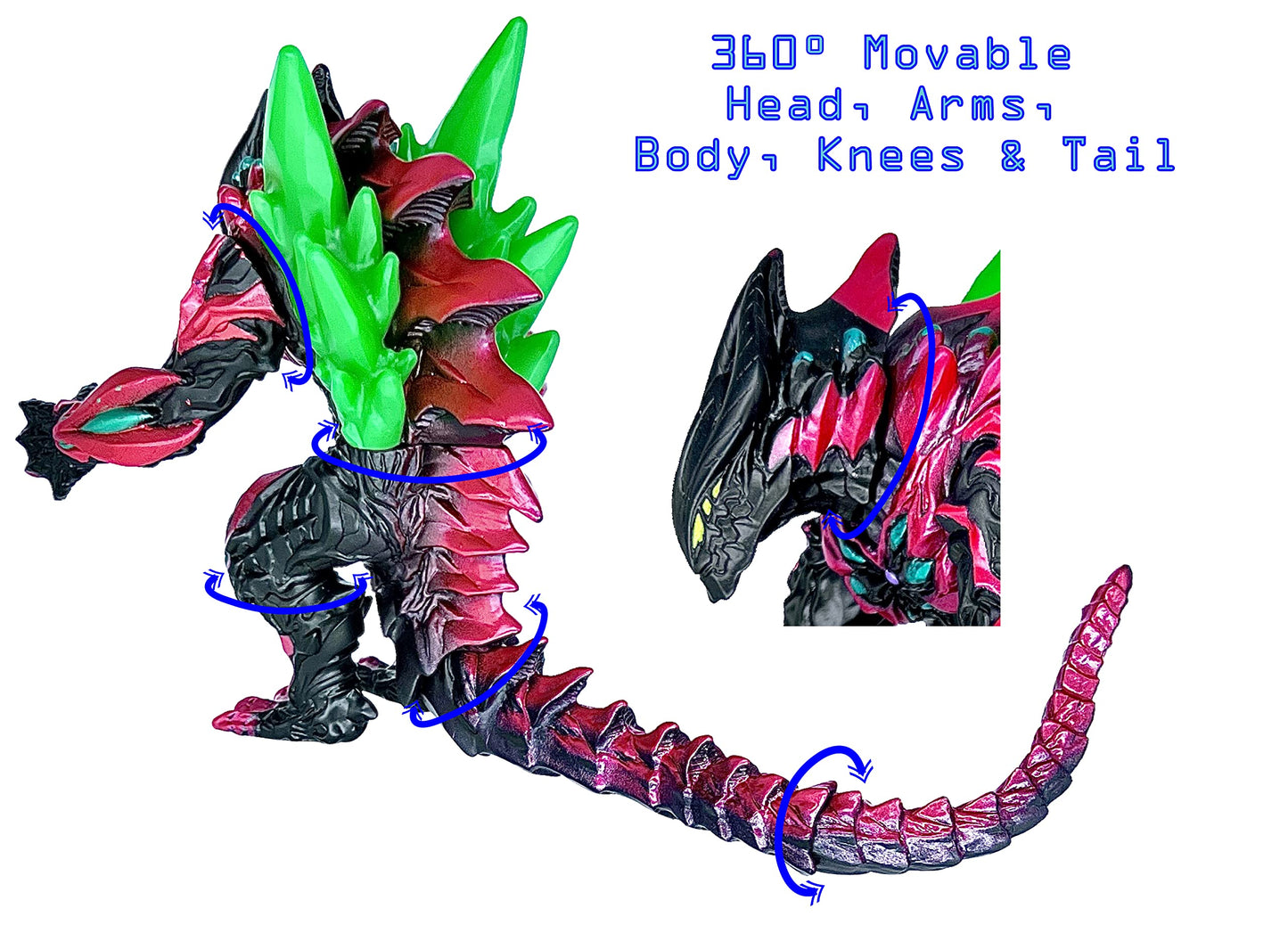 Twcare Ultra Monster Ex Arch Belial Action Figure Vs Godzilla Toy, 7.9In Tall, 13In Length, Movie Series Movable Joints Soft Vinyl, Travel Bag