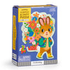 Mudpuppy Bunny Bouquet 48 Piece Scratch & Sniff Shaped Mini Puzzle With Colorful And Fun Illustrations Of A Hoppy Easter Bunny A