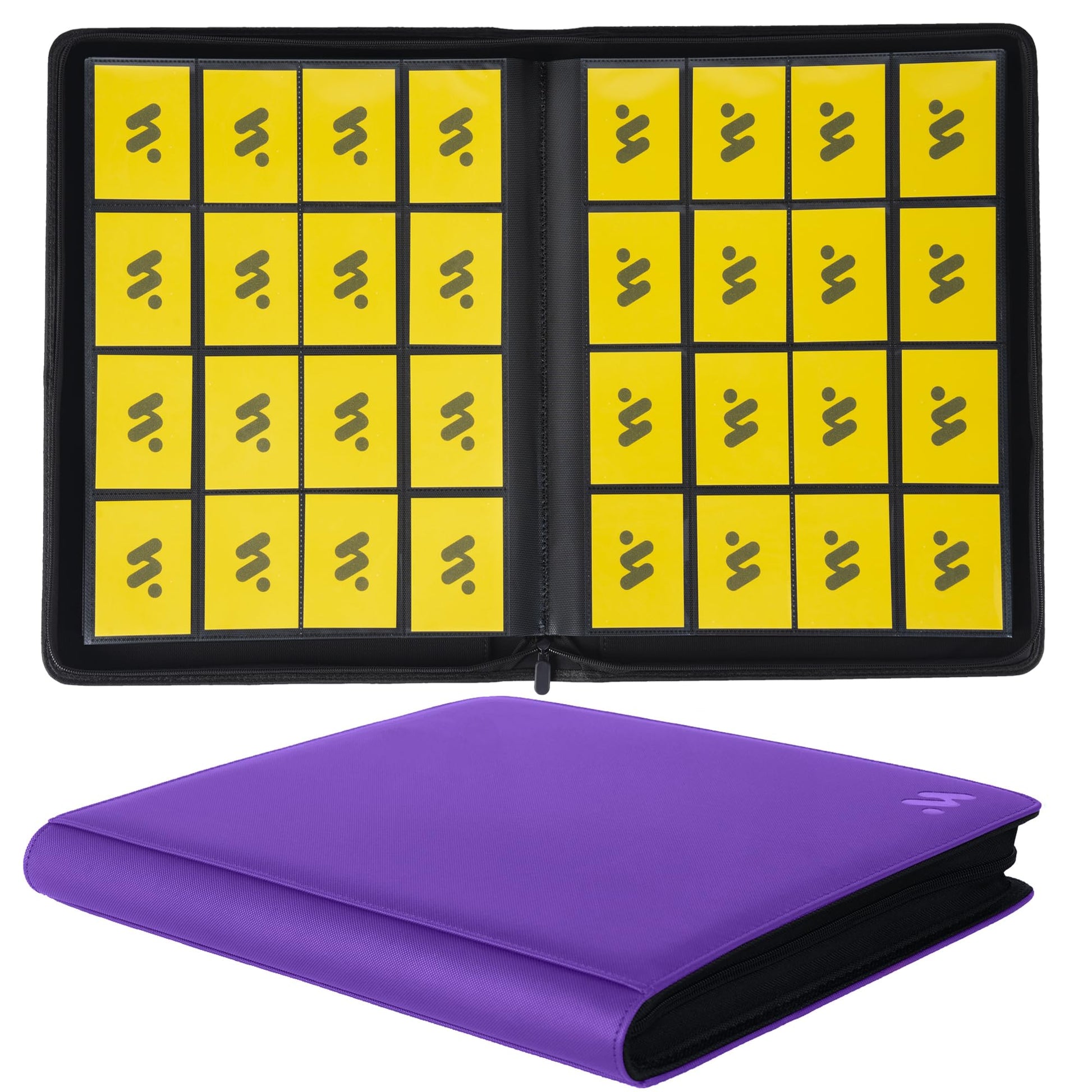 MORABTO enhanced 1000+ Pockets Card Binder 16 Pockets Trading Card Binder Ringless Side Loading Trading Card Album Folder for TCG - Dark Purple