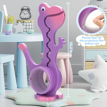 AORCMITN Wooden Dinosaur Piggy Bank Boalord for Boys Kids Girls Clear Big Belly Animal Coin Bank for Toddler Real Money Toy(Dino