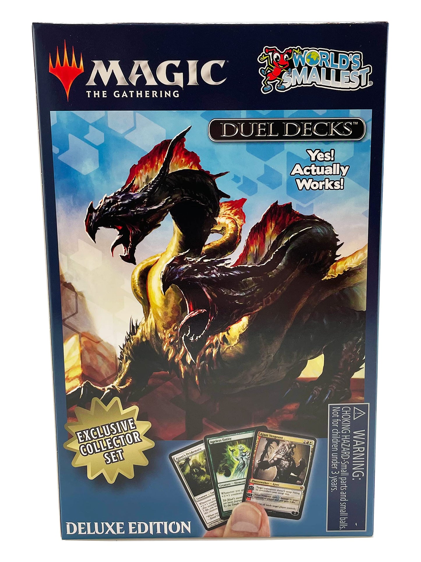 Worlds Smallest Magic: The Gathering Exclusive Collector Set Featuring Ajani Vs. Nicol Bolas And Heroes Vs. Monsters Duel Decks And Exclusive Playing Dice