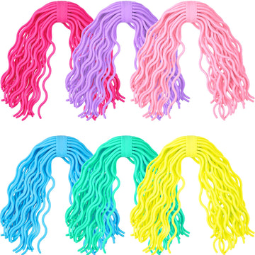 Civaner 6 Pieces Sensory Spaghetti Stretchy Toy Stretchy Pasta Toy Ramen Fidget Strings For Carnival Prizes Easter Party Gifts Stress Relieve Early Education Birthday(Multicolor)