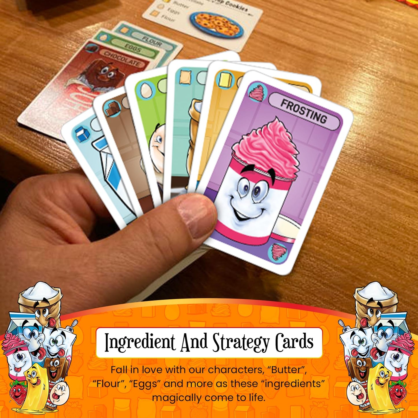 GoChuckle Hasty Baker Family Card Game - Cardboard, Clear, Ages 7+, 2-6 Players, Race to Collect Ingredients and Complete Recipes