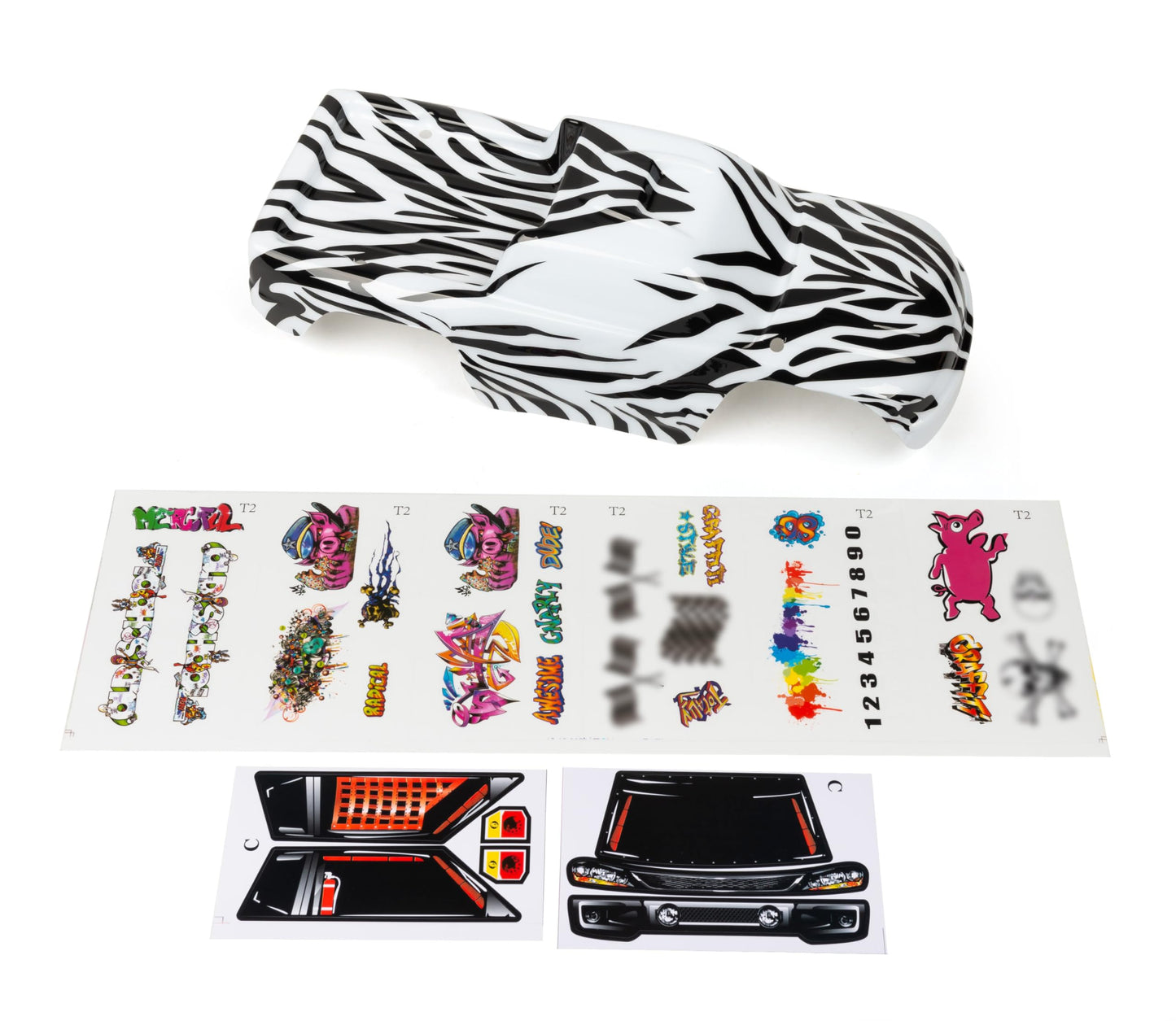SummitLink Custom Body Compatible for 1/10 Scale RC Car or Truck (Truck not Included) (Zebra)
