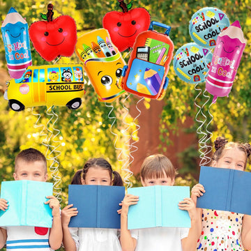 Back To School Balloons, Pencil Apple Crayon Foil Balloons, Welcome Back To School Decorations, Back To School Helium Mylar Ball