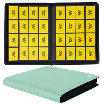 MORABTO enhanced 1000+ Pockets Card Binder 16 Pockets Trading Card Binder Ringless Side Loading Trading Card Album Folder for TCG - Light Green