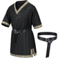 Kids Medieval Costume Boys Viking Tunic Knight Warrior Renaissance Shirts With Belt 4-6T Black