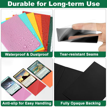 Green Mtg Card Sleeves 200 Pack, Standard Card Sleeves Sturdy Mtg Sleeves Matte Back Finish, Perfect Shuffling - Protect All You