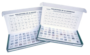 Rocksmins Collection Of 100 Rocks & Minerals For Education (50 Rocks + 50 Minerals) 2 Boxes- Multi Color