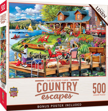 Masterpieces 550 Piece Jigsaw Puzzle for Adults, Family, Or Kids - The Secluded Cabin - 18x24