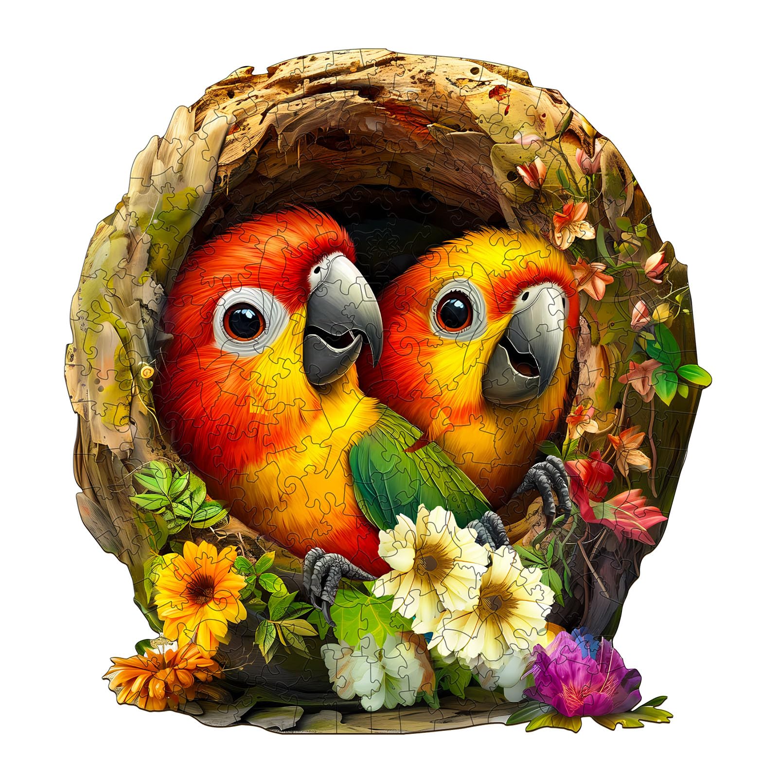 Wooden Puzzles for mature-themeds  Wooden Jigsaw Puzzles for mature-themeds Kids  Naughty Parrot-1 Unique Shaped Wood Puzzles mature-themed  Creative Birthday Gifts for Friends Family Game (11.4 * 10.8in 190pcs)
