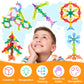 Nitoy Snowflake Interlocking Building Block Educational Toy 300Pcs For Kids Ages 3+, Multi-Color Solid Plastic Early Learning Creativity Stem Toy With Carrying Case Safe Material