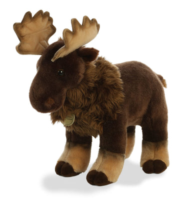 Aurora® 14-Inch Brown Miyoni® Moose Stuffed Animal - Lifelike Detail for Cherished Companionship