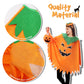 Snwquik Halloween Pumpkin Costume for Kids Girls Glow in the Dark Halloween Costume with Pumpkin Poncho Headband&Bag