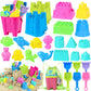 Kubusfly Beach Toys For Toddlers, Sand Castle Toys With 3 Sand Bucket, 6 Sand Shovels, Mesh Bag & Sand Molds Travel Sand Toys Fo