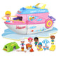 iPlay, iLearn Boat Dollhouse Playset for Girls 3-5, Kids Pretend Play Doll House Set W/ Cruise Ship, Dolls, Camping Accessories,