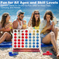 Apudarmis Portable Wooden 4 In A Row Game, Classic Wooden 4-To-Score Game Set With Coins & Carrying Bag-Indoor Outdoor Connect Game For Kids Adults Family