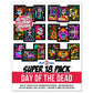 Super Pack of 18 Fuzzy Velvet Coloring Posters (Kids Themed - Day of the Dead) - Halloween and Dia de Los Muertos Coloring Craft