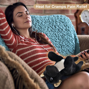 Suzzipals Heatable & Coolable French Bulldog Stuffed Animal, Microwave Heating Pad Stuffed Animals For Cramps & Pain, Cute Laven