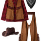 Relibeauty Kids Cowboy Costume For Boys Cosplay Costumes Birthday Party Christmas Halloween Dress Up Gift For Kids 5 Sets,Red 10/150