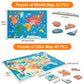 2 Pack Puzzles For Kids Ages 4-6, Wooden Puzzles For Toddlers, Busy Board, Map Jigsaw Puzzle Educational Wood Floor Puzzle, World Usa Maps Puzzles Toy Gift For Boys And Girls (Us & World Map)