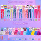 65Pcs Doll Clothes And Accessories With Doll Closet For 11.5 Inch Doll Dress Up Set With 1 Doll Fashion Dresses Outfits Tops And Pants Shoe Rack Bags Gift Toy For Girls 4 5 6 7 8 9 10 Years