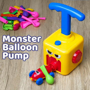 LiKee Balloon Powered Toys Monster Face Pump for 3+ Year Old Boys Girls, Car Racers Birthday Party Supplies Preschool Educationa