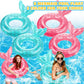Junkin 6 Pcs Mermaid Tail Pool Floaties Inflatable Swim Float Mermaid Pool Ring 30 Inch Inflatable Ring Floatie Summer Beach Pool Float Tube for Kids mature-themed Outdoor Water Beach Pool Party Supplies
