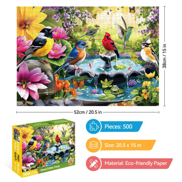 ZSYCZAO 500 Pieces Puzzle for mature-themeds  Puzzles for mature-themeds 500 Pieces  Birds Floral Pond Nature Jigsaw Puzzle  Challenging Puzzle Perfect for Game Nights  20.5 X 15 in