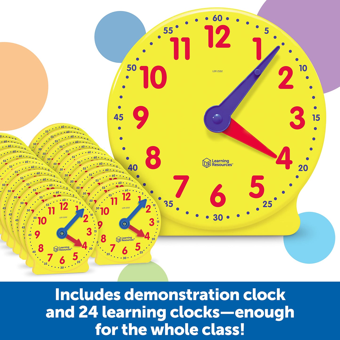 Learning Resources Classroom Clock Kit Clock,Classroom Kit (Pack Of2)
