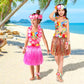 Fortuning'S Jds 40Cm Girl'S Hawaiian Hula Grass Skirt With Flowers Costume For Luau Beach Party Performance Outfits Decor