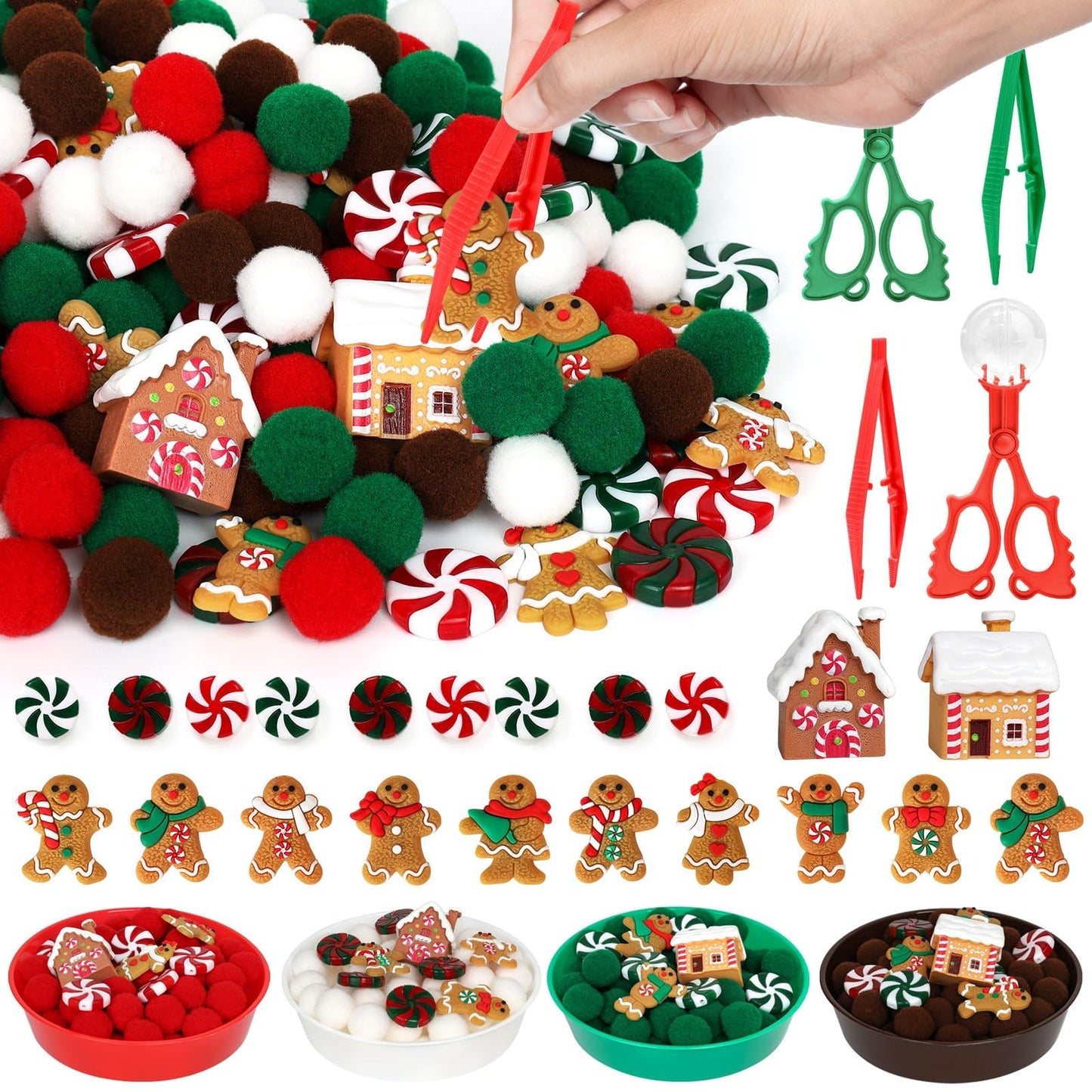 Oaxntgw Christmas Sensory Bin Items Counting Sorting (Gingerbread Man)
