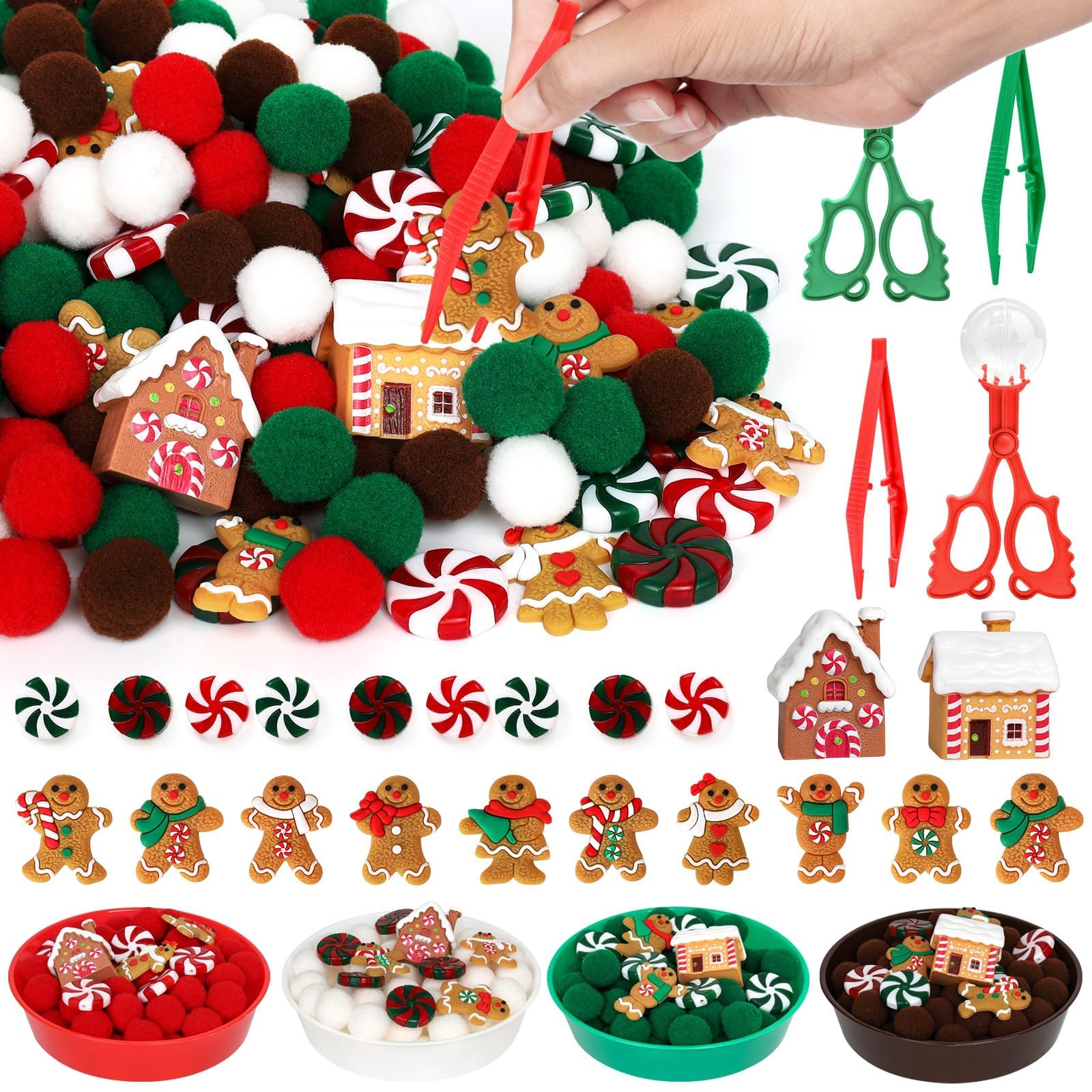 Oaxntgw Christmas Sensory Bin Items Counting Sorting (Gingerbread Man)