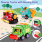 HOLA Toys for 1 2 3 Year Old Boy Birthday Gift - 3 PCS Friction-Powered Trucks & Propeller Plane Toy, Garbage Truck & Train Todd