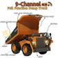 Organaturequeen 9-Channel Metal Rc Dump Truck With Lights And Sound, Remote Control Construction Vehicles Toys For Adults Kids B