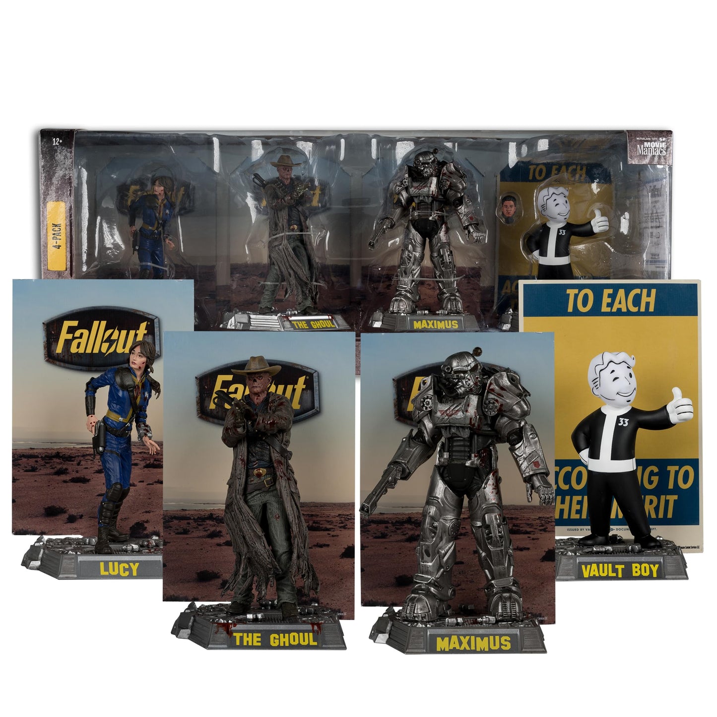 McFarlane Toys Fallout Posed Figures 4-Pack - Lucy, Maximus, Ghoul & Vault Boy, 6in, Multicolor, Model 14097
