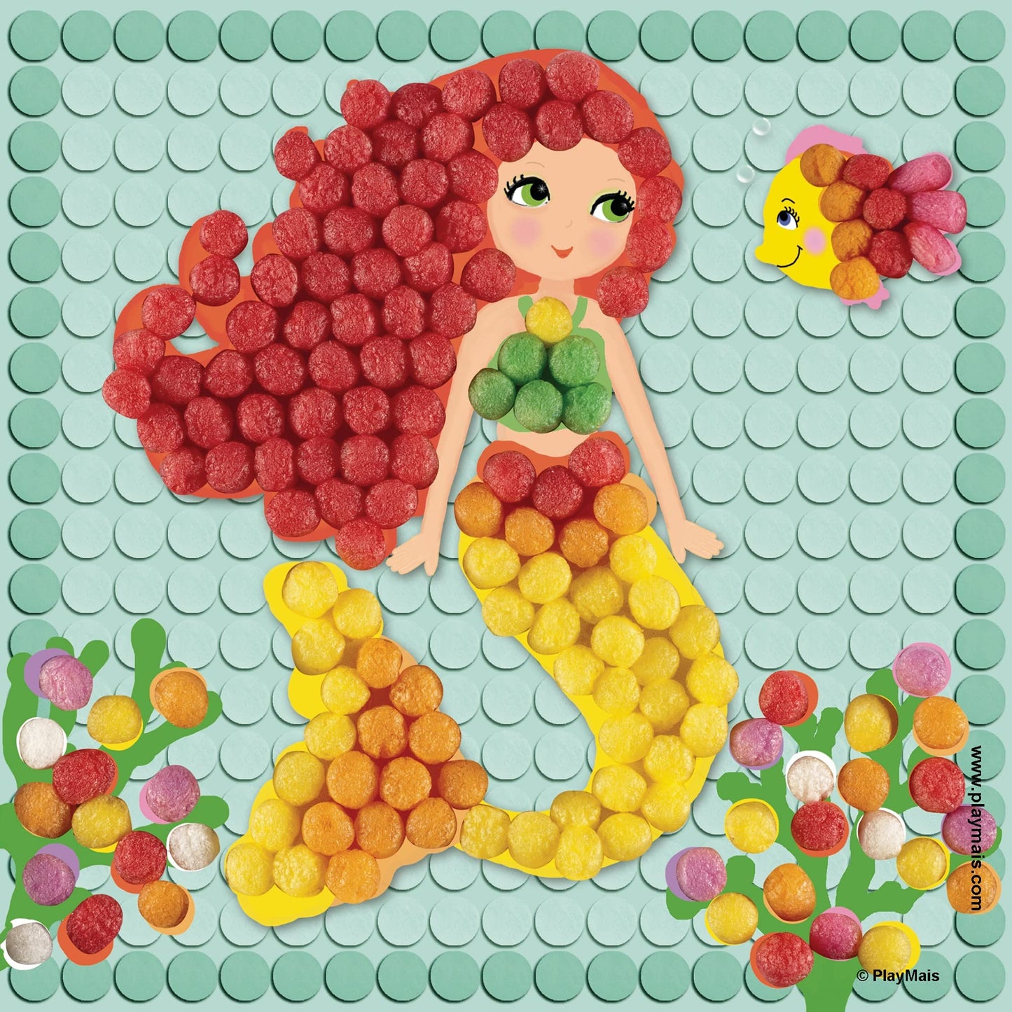 Playmais Mosaic Dream Mermaid Creative Craft Kit For Girls & Boys From 5 Years | 2300 6 Mosaic Templates With Lovely Mermaids | Stimulates Creativity & Motor Skills | Natural Toy